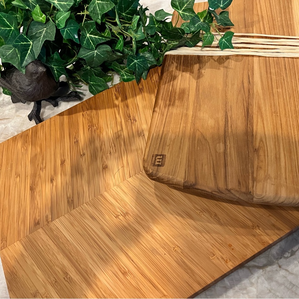 Beautifully Detailed Wood Grain Bamboo Butch Block Cutting Cheese Boards New 🍃